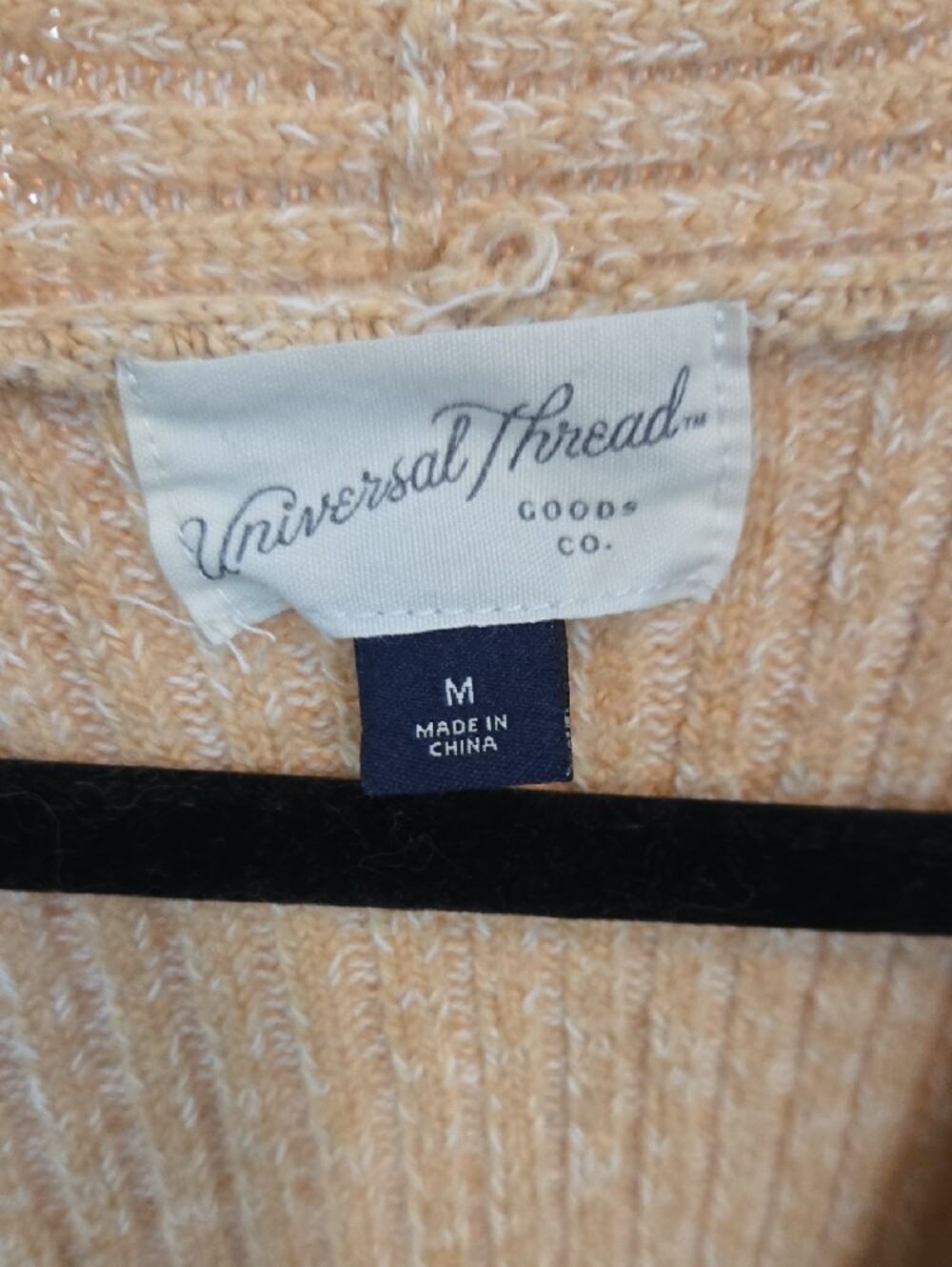 Universal Thread Beige Open-Front Ribbed Cardigan with Pockets - Picture 2 of 6